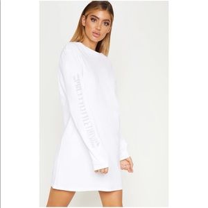 NWOT PLT White Oversized Longsleeve T Shirt Dress